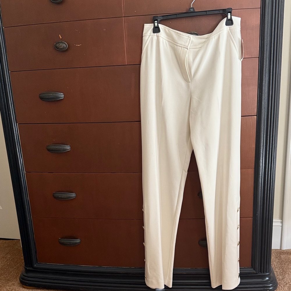 Trina Turk Ivory Straight Leg Pants